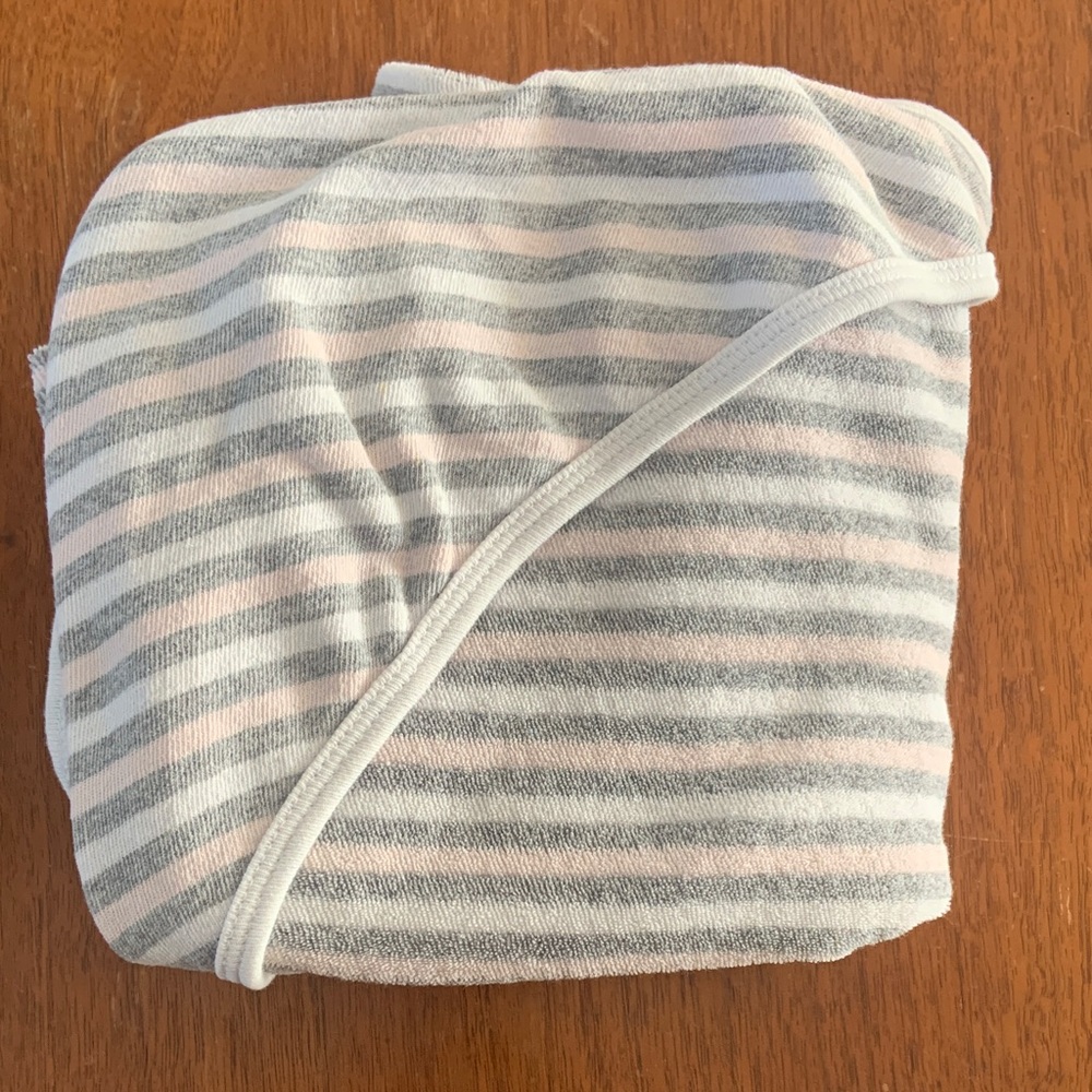 🍊5/$25 Burts Bees Baby Organic Striped Hooded Towel
